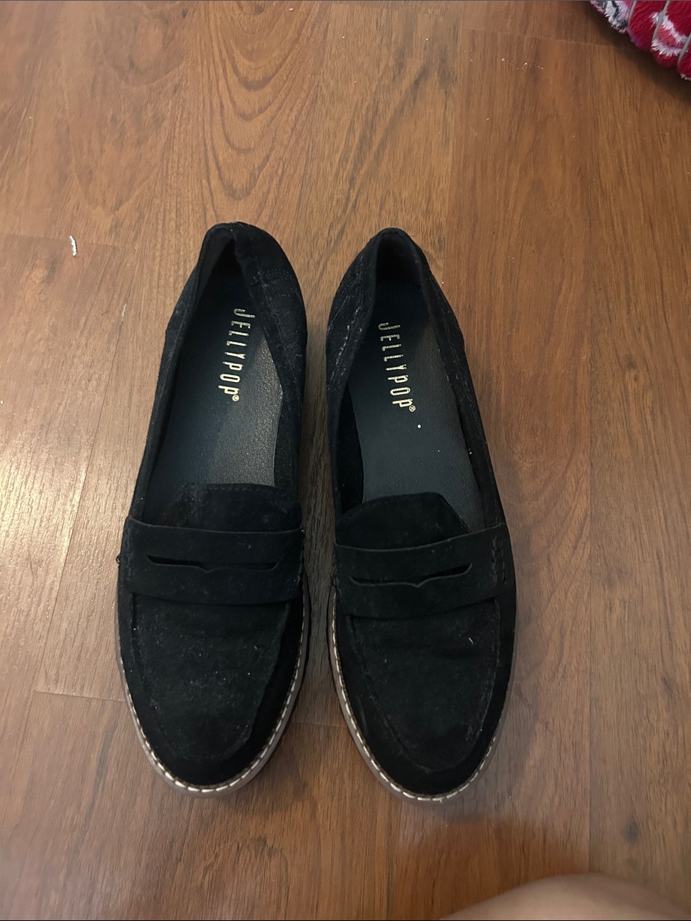 Jellypop Black Suede Penny Loafers